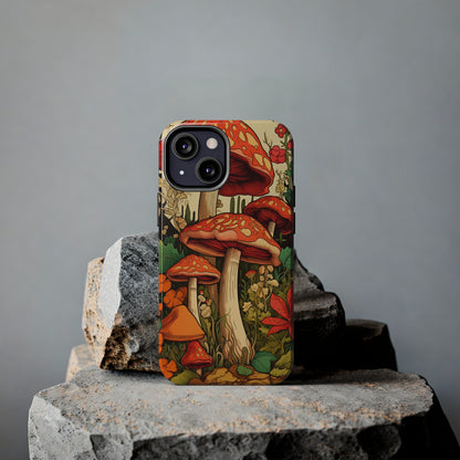 Psychedelic Retro Mushrooms: Dive Deep into Nostalgic Vibes | iPhone Case