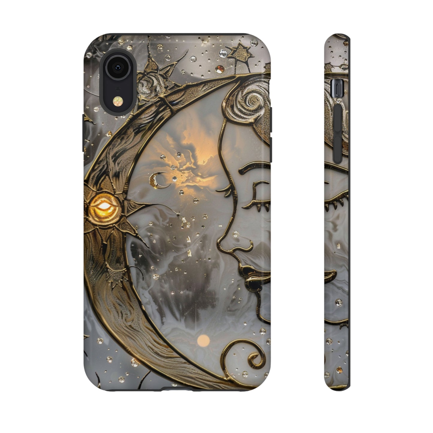 Moon Stars Stained Glass Starry Night Phone Case