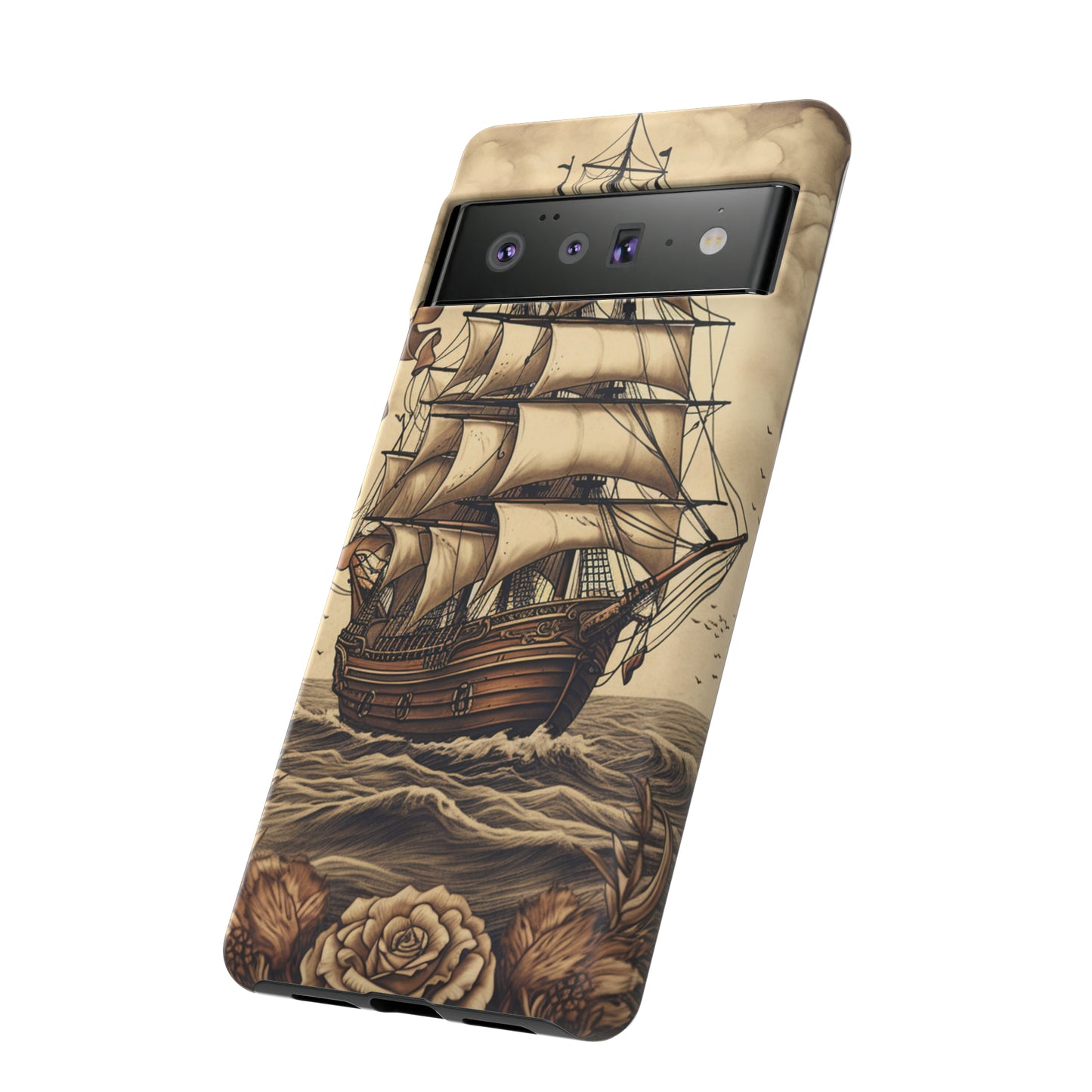 Vintage Tattoo Style Pirate Ship Phone Case