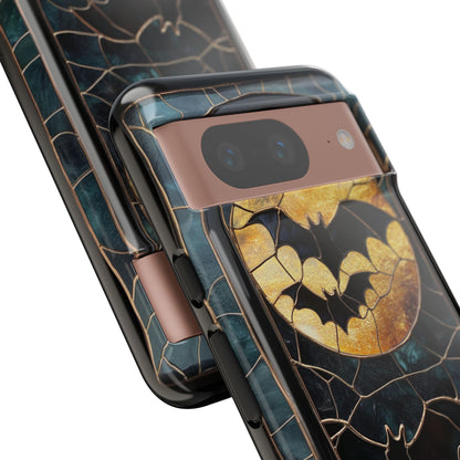 Halloween Phone Case Bats Stained Glass Style Spooky Moon Phone Cover