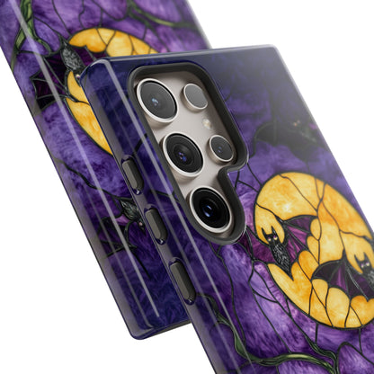 Full Moon Stained Glass Style Halloween Bats Phone Case