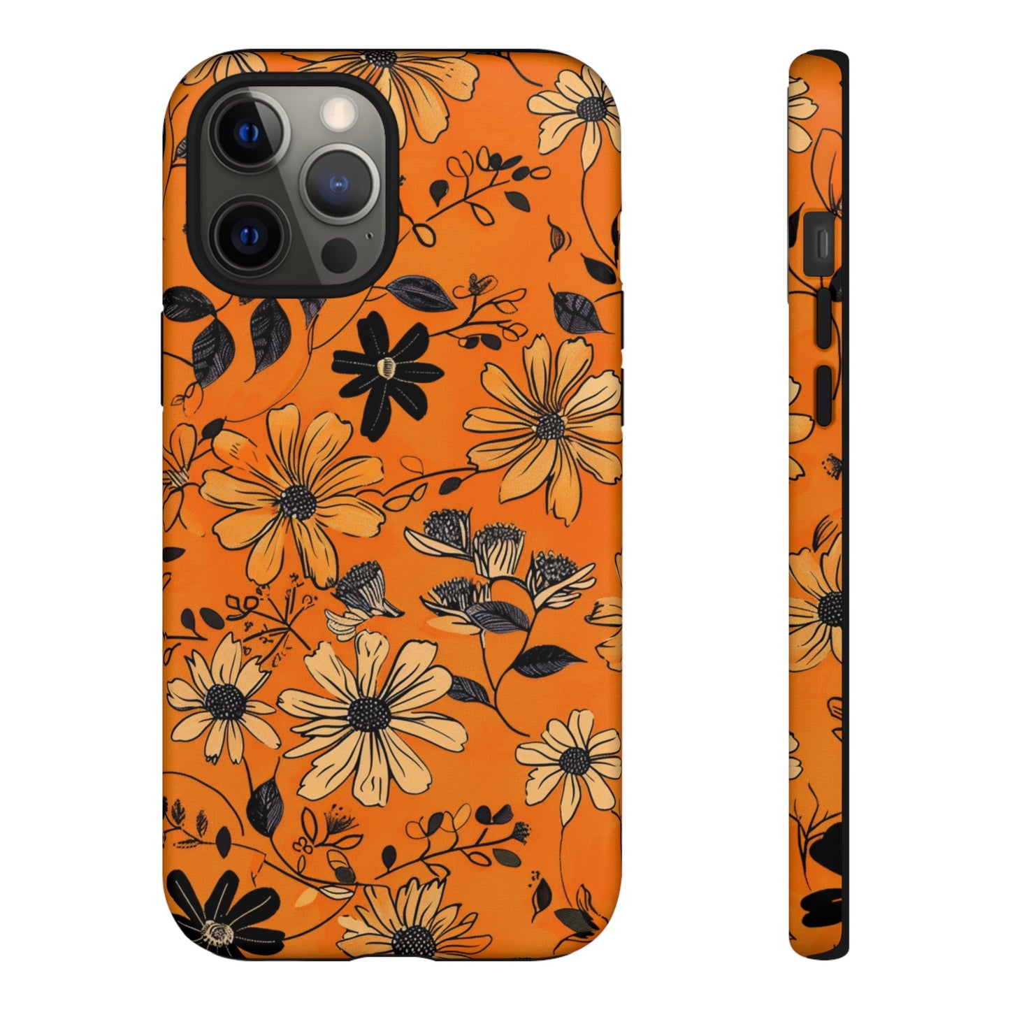 Orange Floral Phone Case Cute Summer Flower Aesthetic