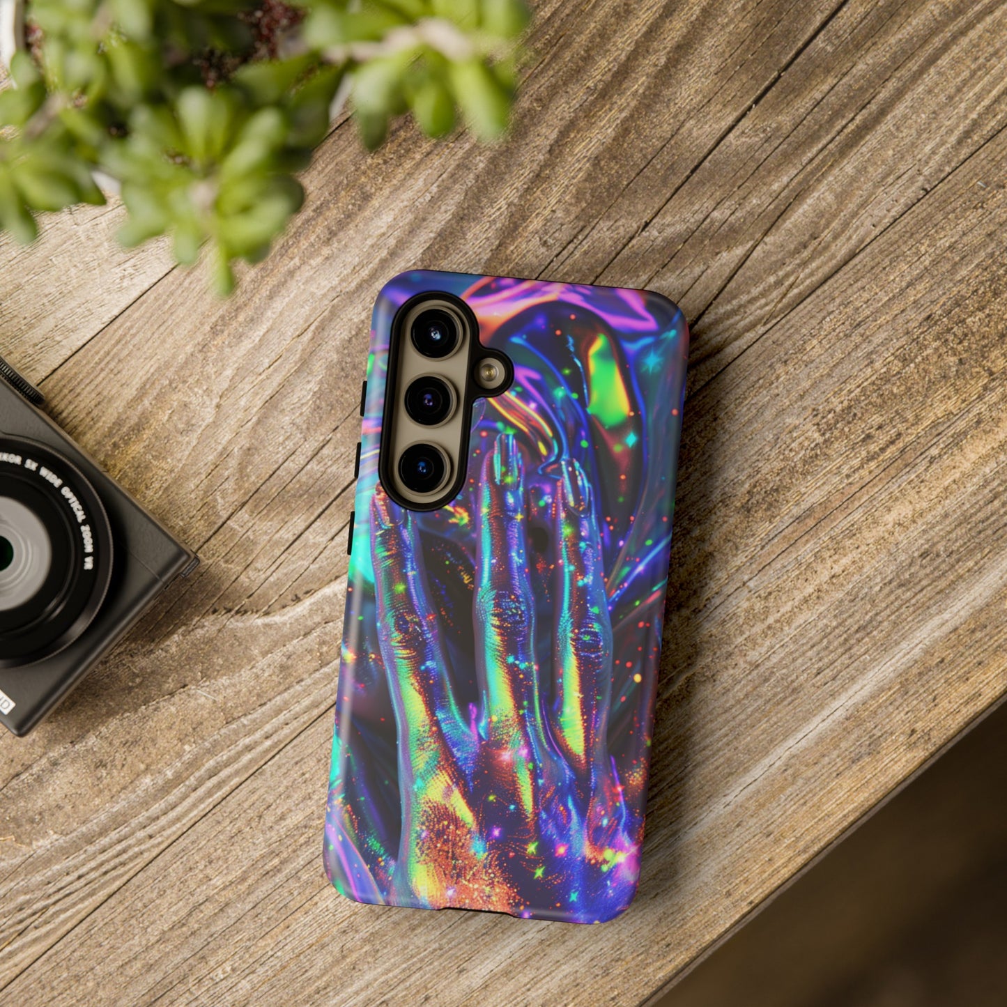 Marbled opalescent Holographic Print Phone Case