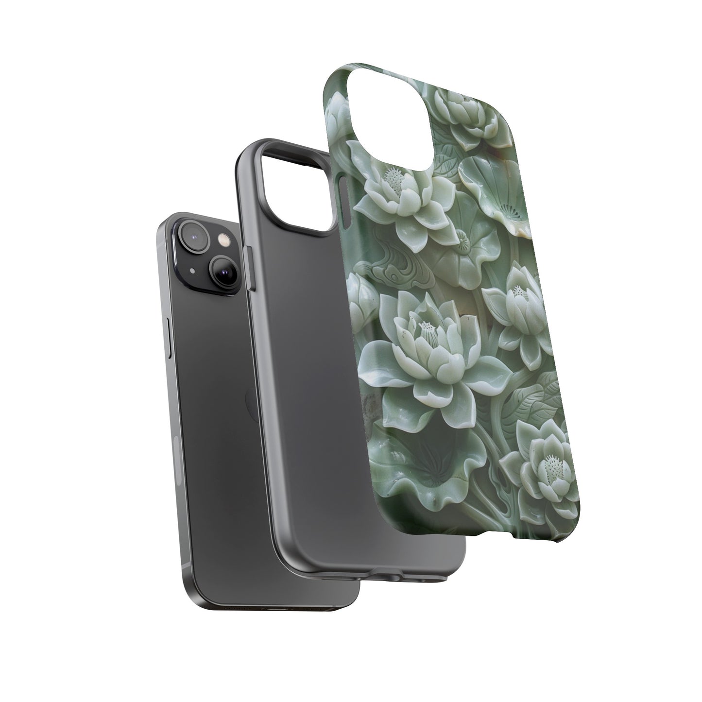 Green Jade Lotus Floral Art Phone Case