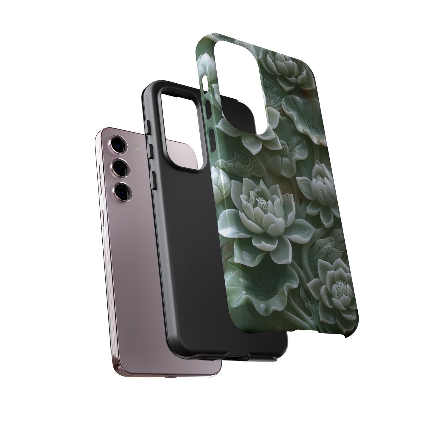 Green Jade Lotus Floral Art Phone Case