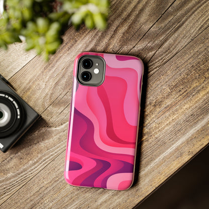 The Pink Wave iPhone Case Splash of Vibrance | Modern Art Meets Protection iPhone Tough Case