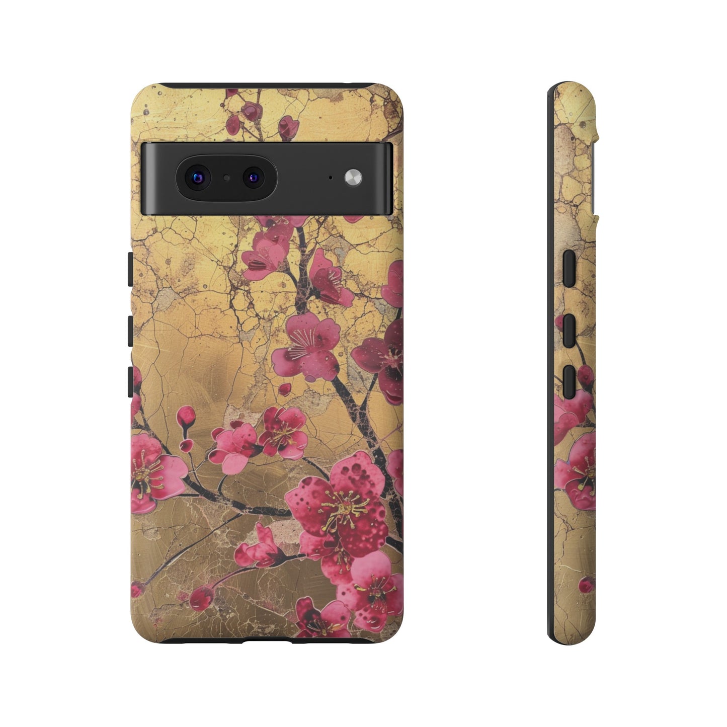 Pink Forget Me Nots Gold Floral Phone Case