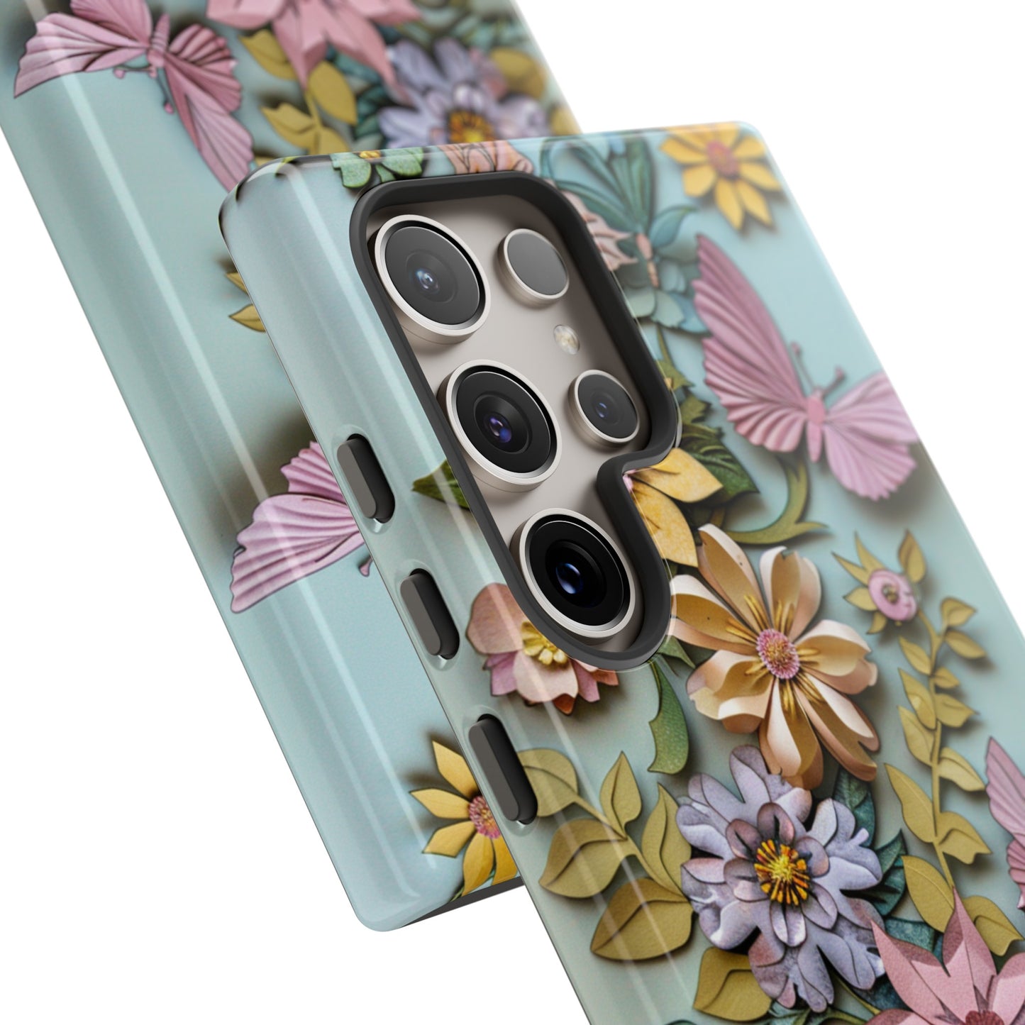 Pastel Pink Butterflies and Flowers iPhone Case