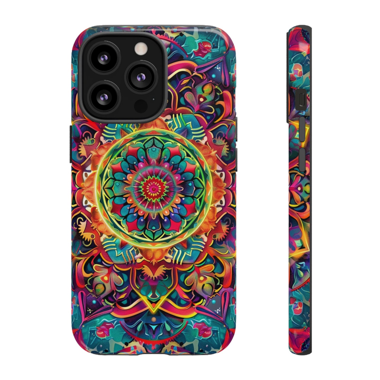 Cosmic Stained Glass Mandala Phone Case