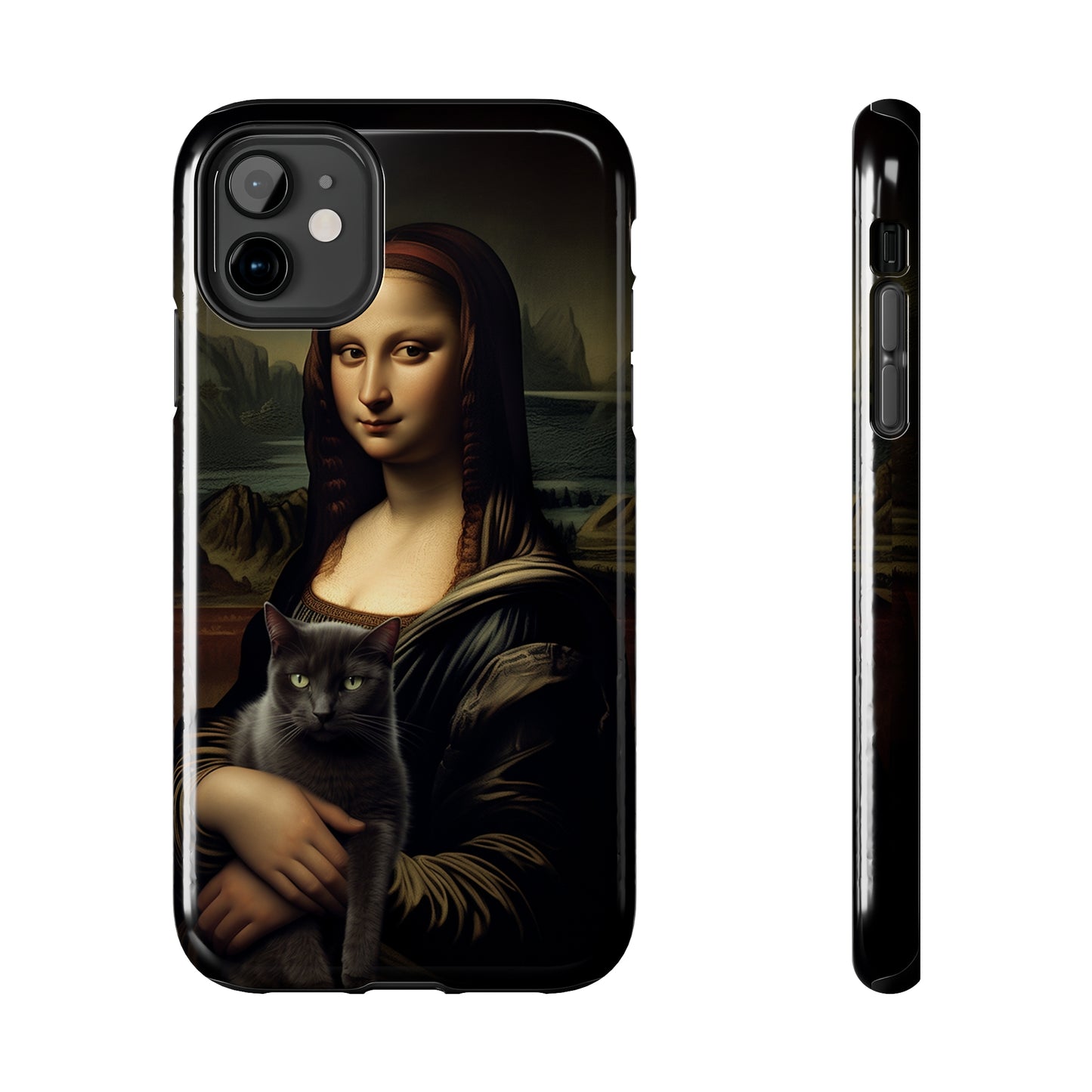 Mona Lisa with Cat iPhone Case | Art Phone Cases