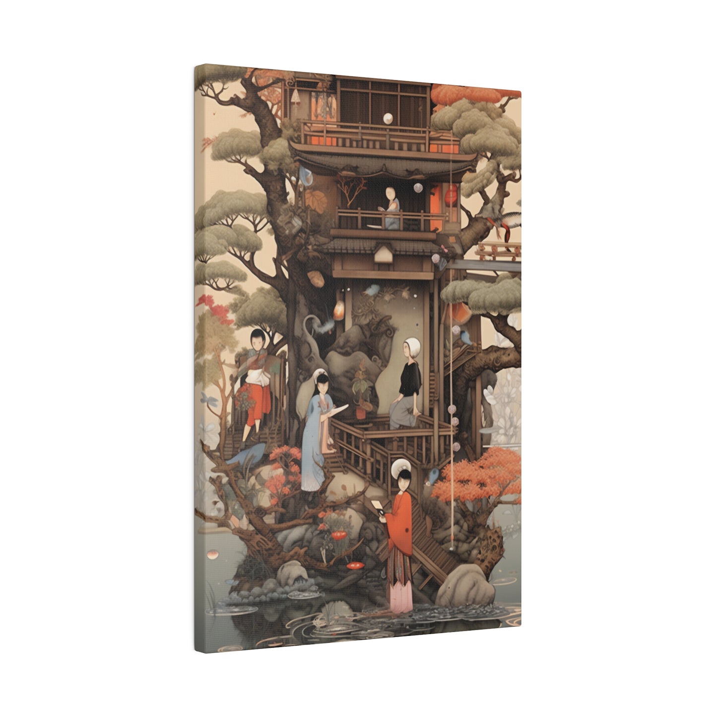 Japandi Fusion: Japanese Scandinavian Mashup | Stretched Canvas Print