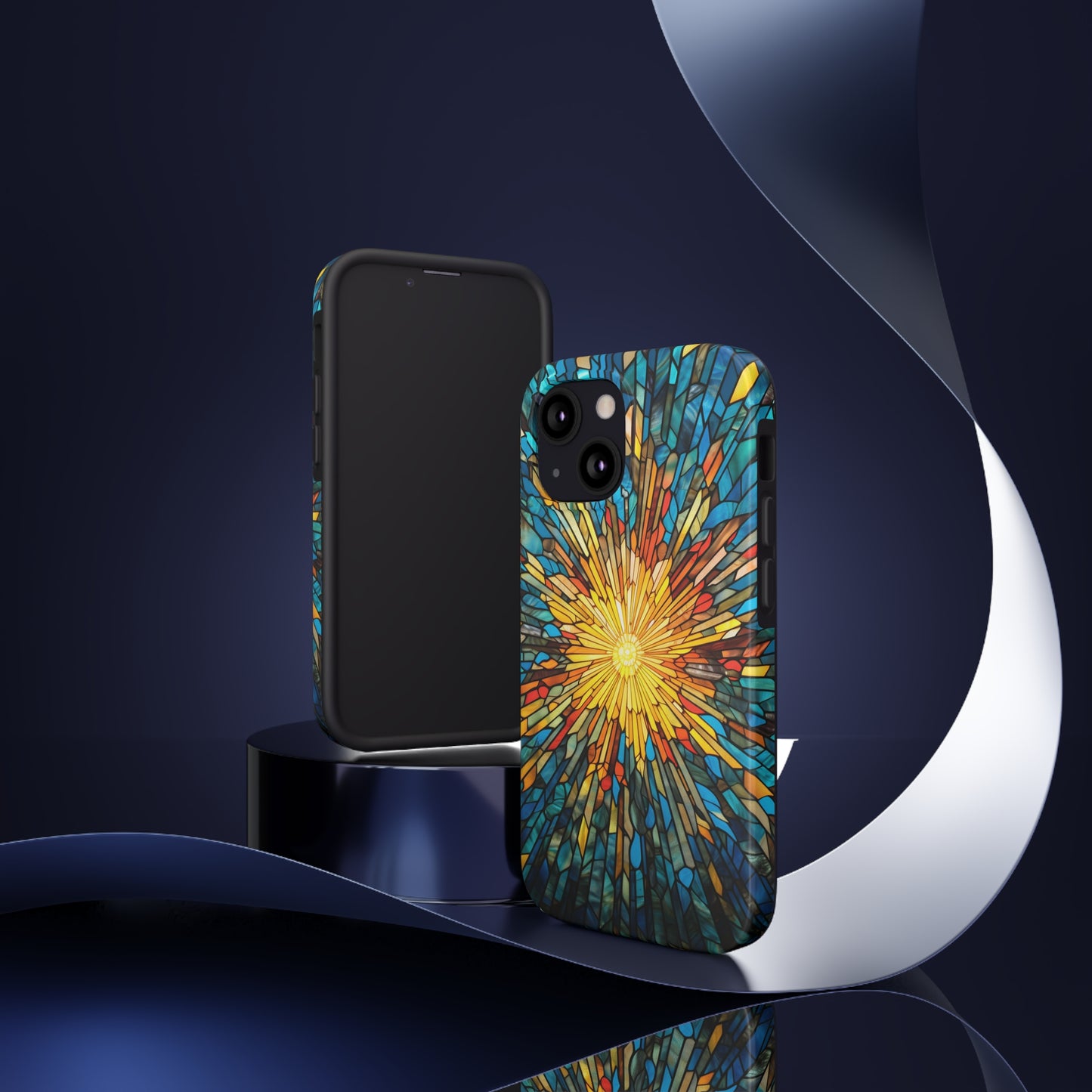 Stained Glass Sunburst Magic | Tough iPhone Case | Embrace Vibrant Style and Reliable Protection