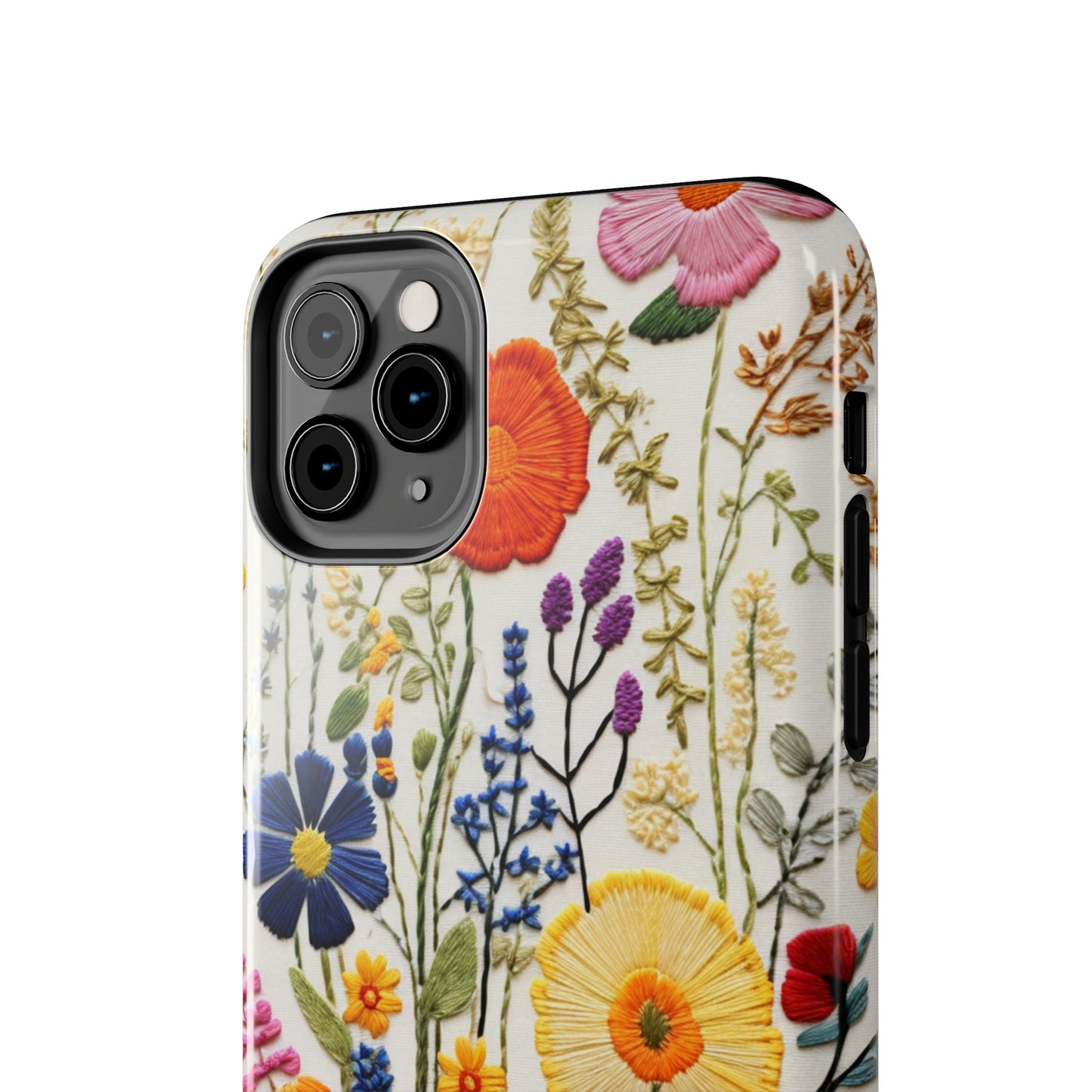 Wildflowers Floral Embroidery iPhone Case