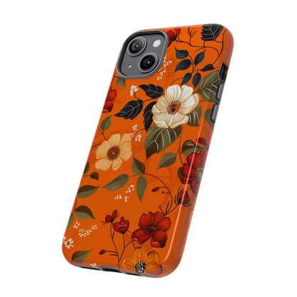 Orange Floral Phone Tough Case