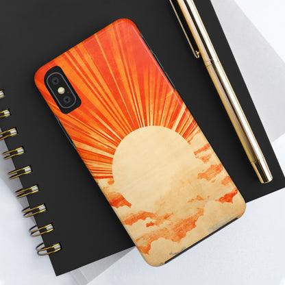 Retro Abstract Sunburst iPhone Case | Embrace the Nostalgic Charm of Artistic Rays