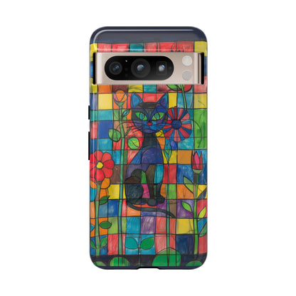 Cat in the Stained Glass Garden Phone Case