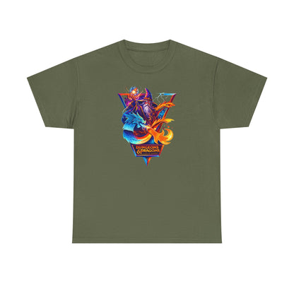Fantasy Dungeons & Dragons Wizard and Dragon Retro Fantasy T-Shirt