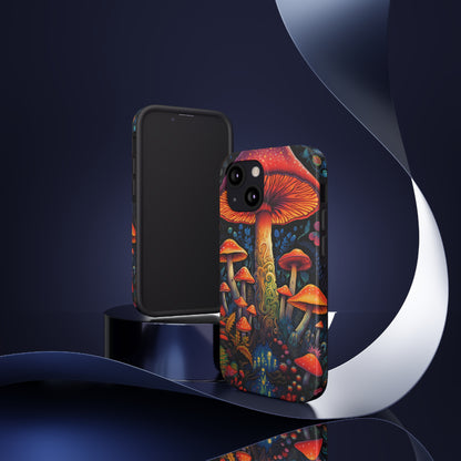 Trippy Magic Mushroom Tough iPhone Case | Psychedelic Art Phone Cover