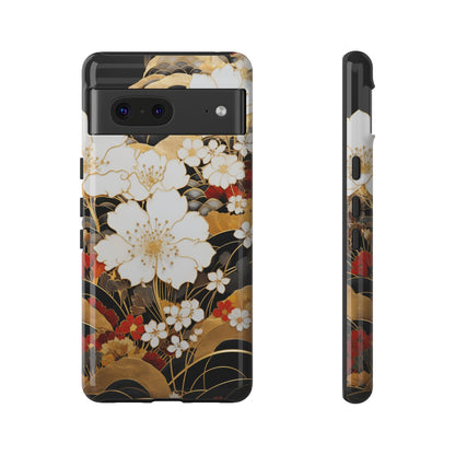 Chiyogami Floral Tough iPhone Case Galaxy S23 S22 S21 S20 Plus Ultra | Iphone 14 13 12 11 8 Pro Max Mini | Pixel 7 6 Pro 5 | Japanese Boho