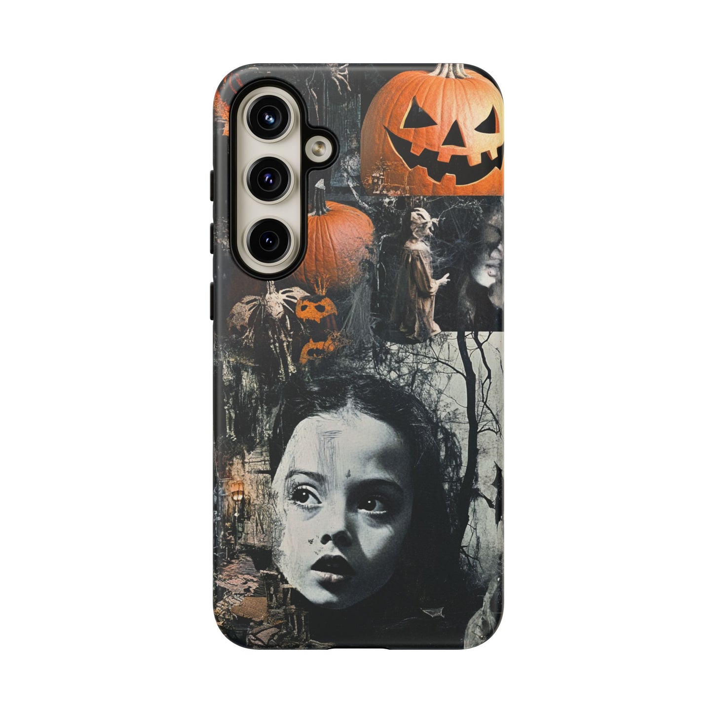 Vintage Halloween Collage Wednesday Goth Style Jackolantern Spooky Phone Cover