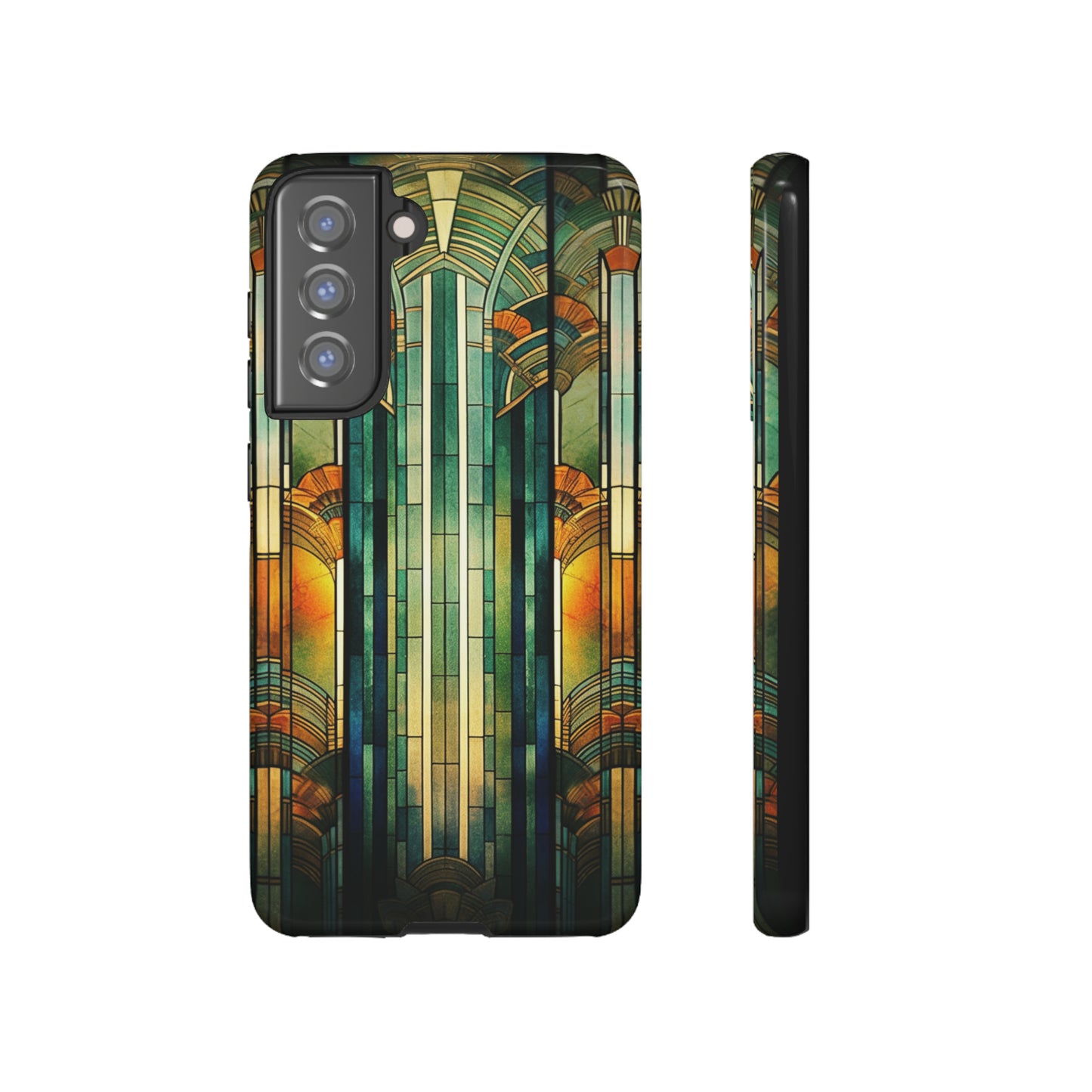 Art Deco Stained Glass floral Phone Case for iPhone 15, 14, Pro Max, 13, 12 & Samsung Galaxy S23, S22, S21, Google Pixel