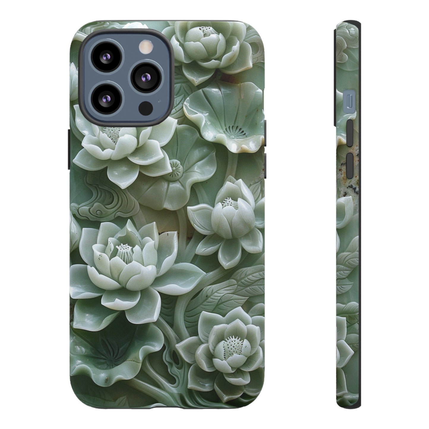 Green Jade Lotus Floral Art Phone Case