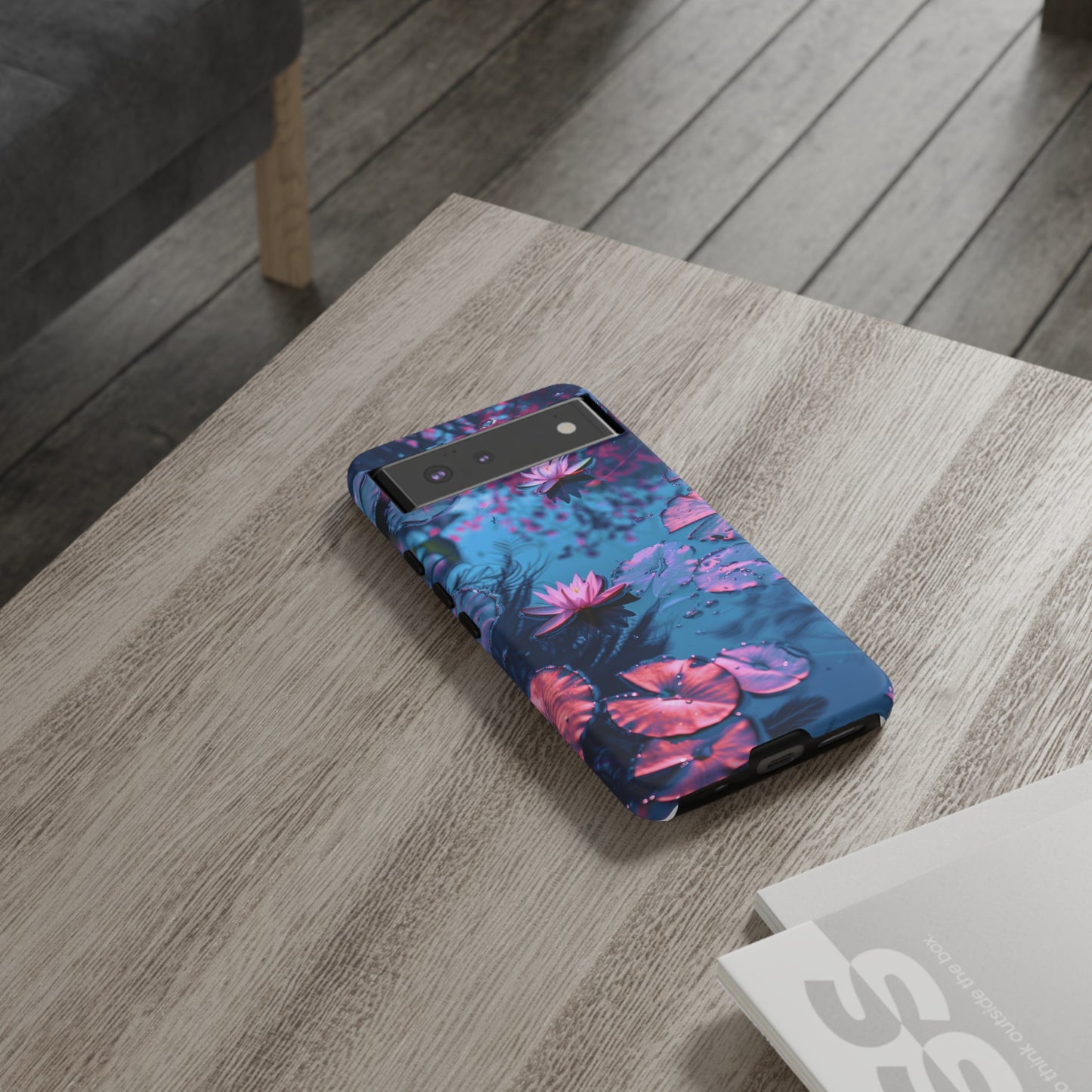 Magenta and Blue Color Zen Lily Pad Phone Case