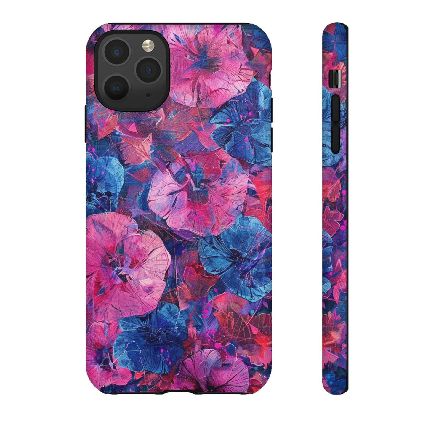 Magenta and Blue Color Floral Explosion Phone Case