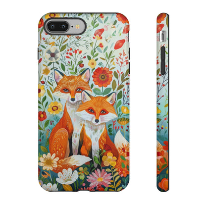 Foxes in the Floral Garden Phone Case