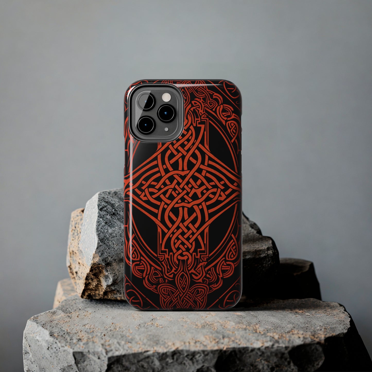 Eternal Weave iPhone Case, Red Celtic Tribal Knots | Timeless Symbolism iPhone Case for Models 11 through 14 Pro Max