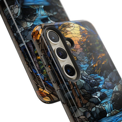 Stained Glass Stone Bridge and River Art Phone Case