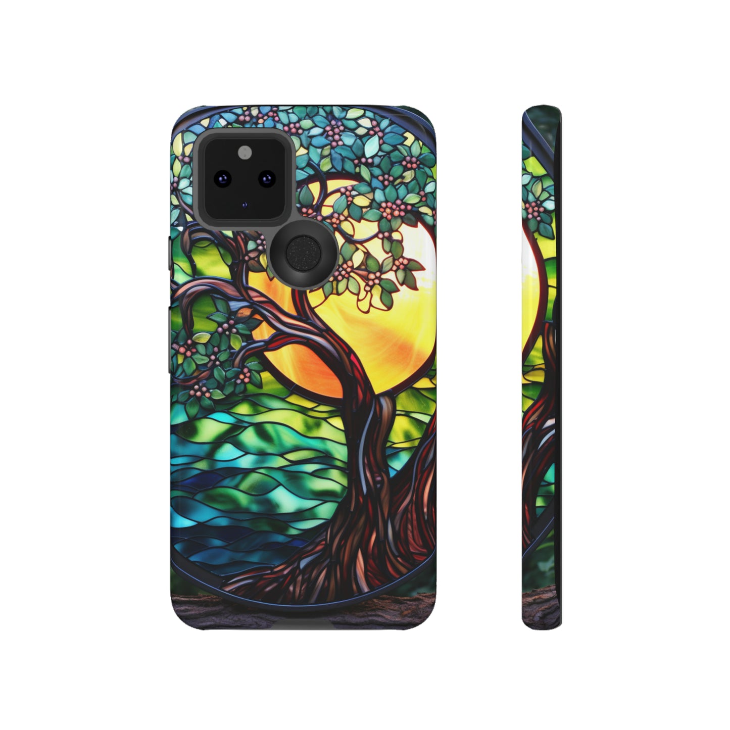 Stained Glass Mosaic Tile Tree of Life Full Moon