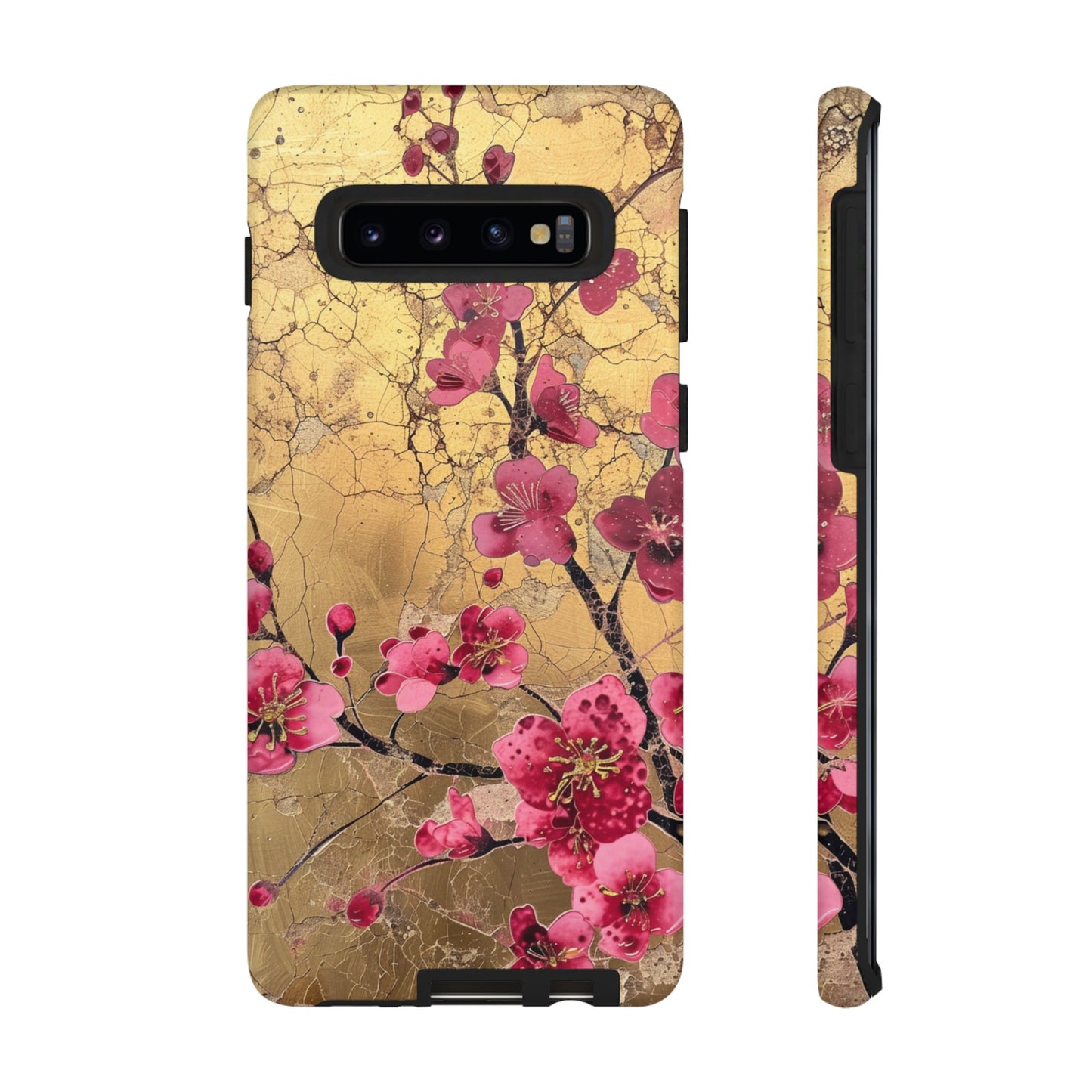 Pink Forget Me Nots Gold Floral Phone Case