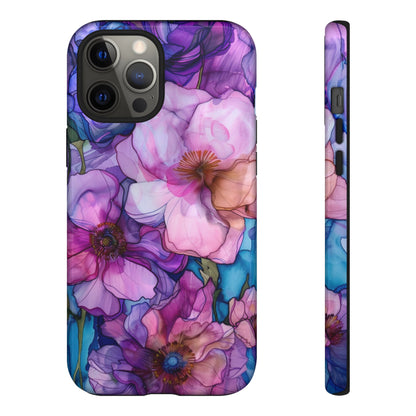 Purple Flower Stained Glass Phone Case