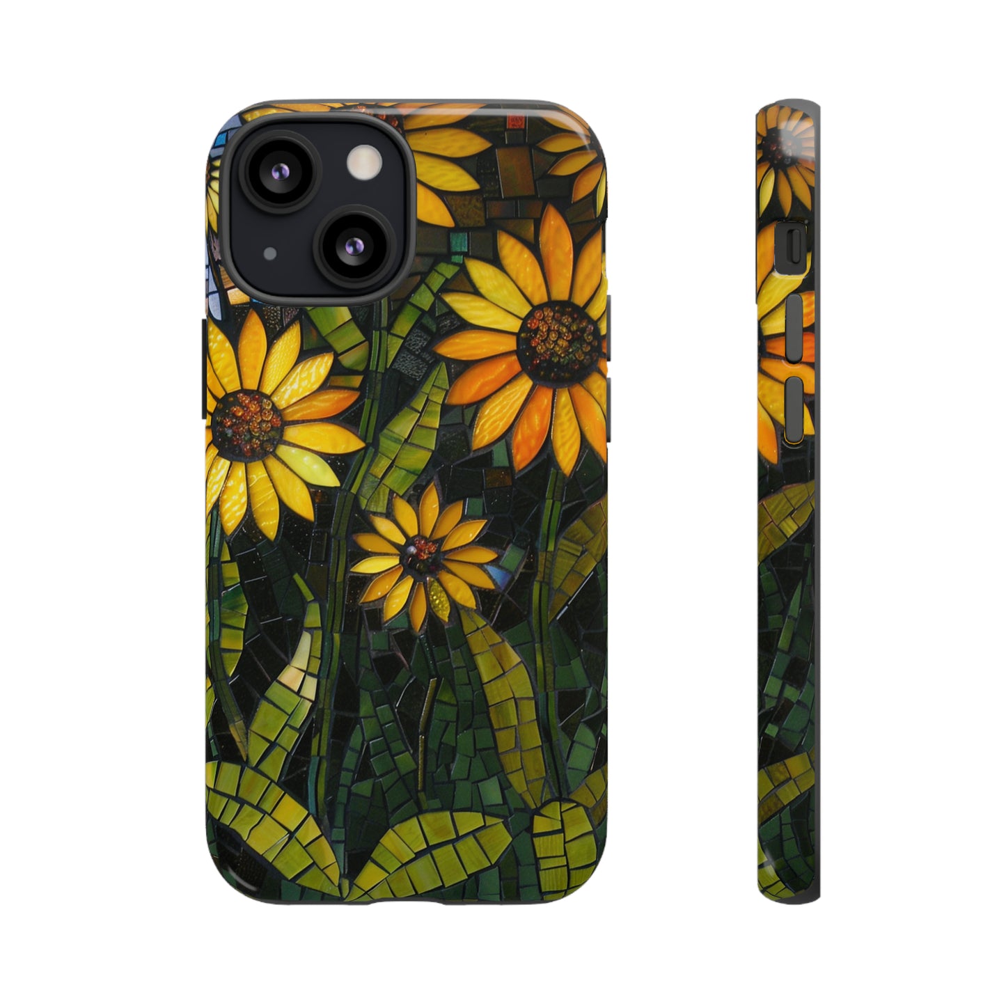 Yellow and Gold Daisy Mosaic Stained Glass Phone Case