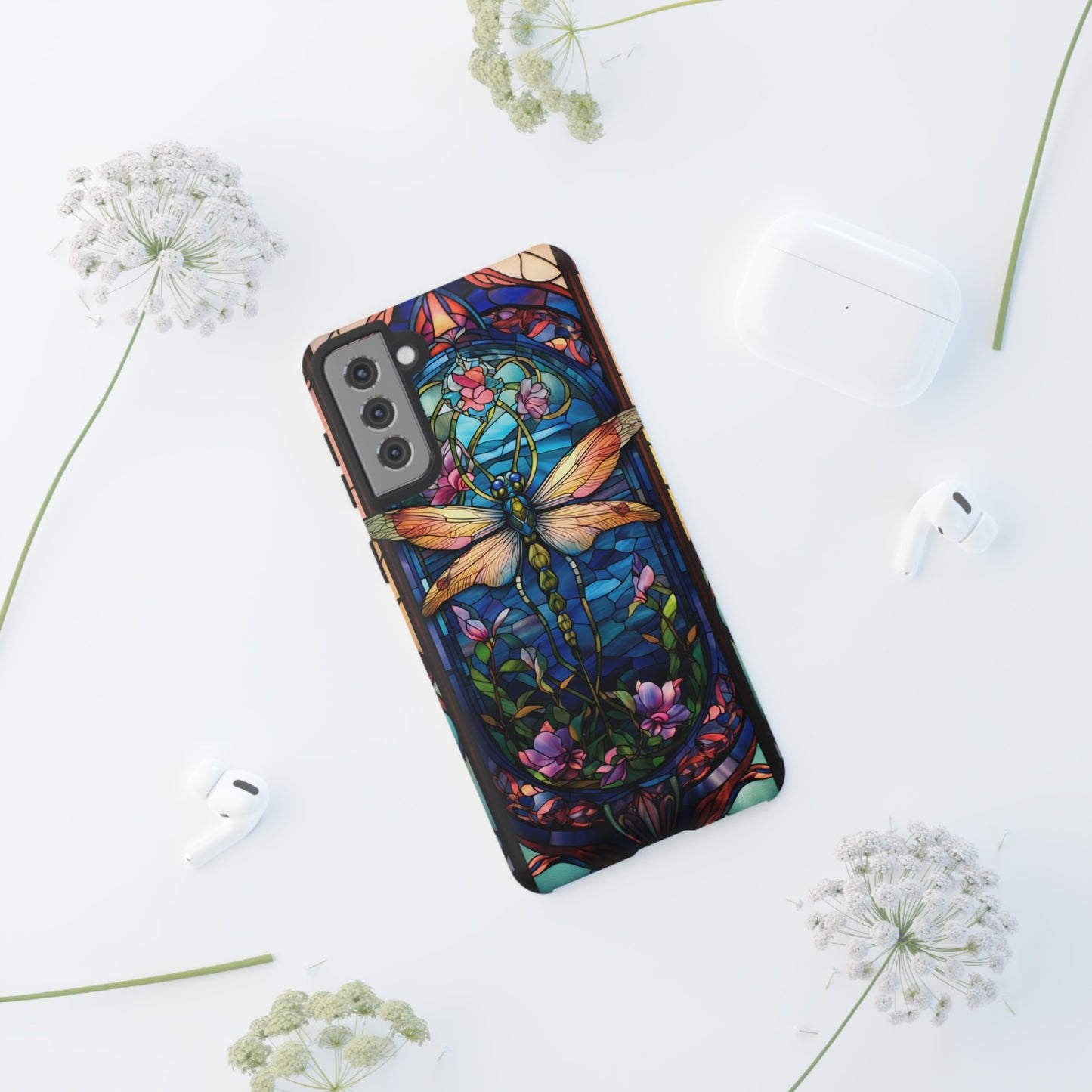 Art Nouveau Stained Glass Dragonfly Phone Case