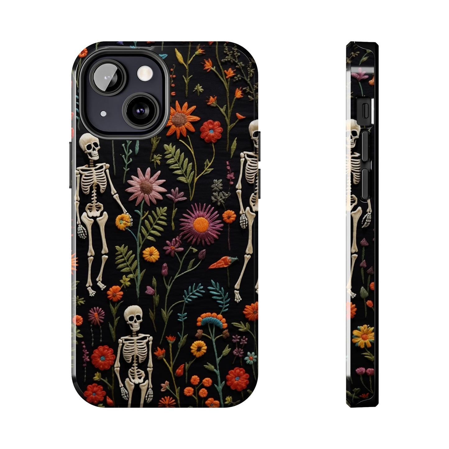 Skeletons in the garden Halloween Embroidery Phone Case