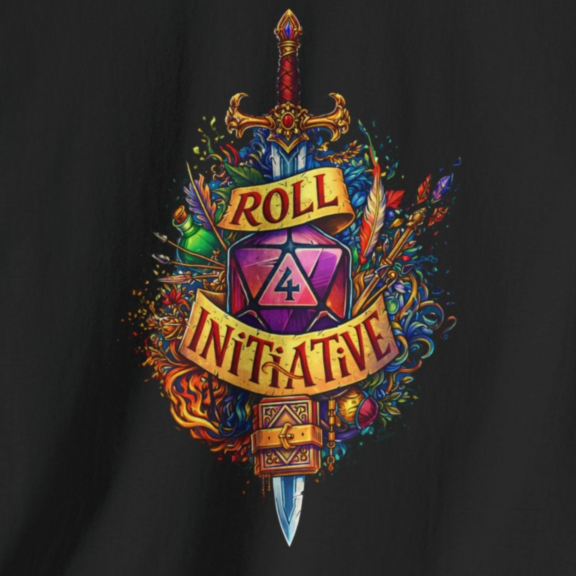 roll for initiative fantasy d20 t shirt