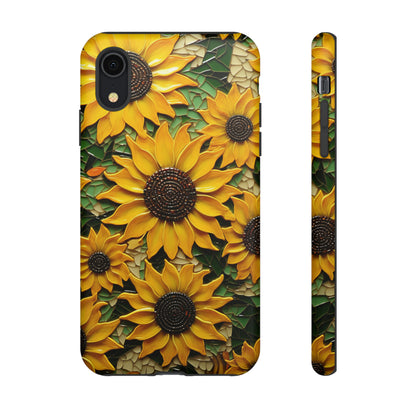 Sunflower Floral Color Explosion Mosaic Glass