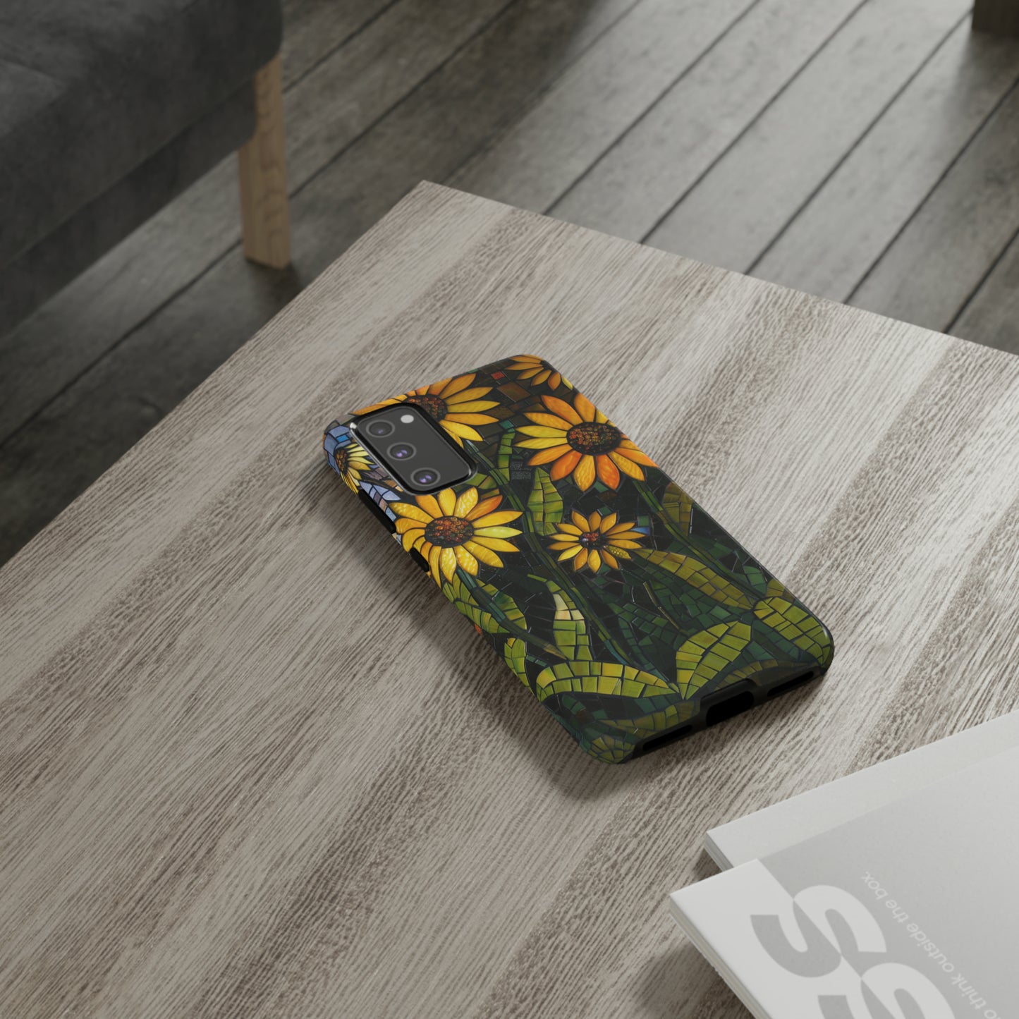 Yellow and Gold Daisy Mosaic Stained Glass Phone Case