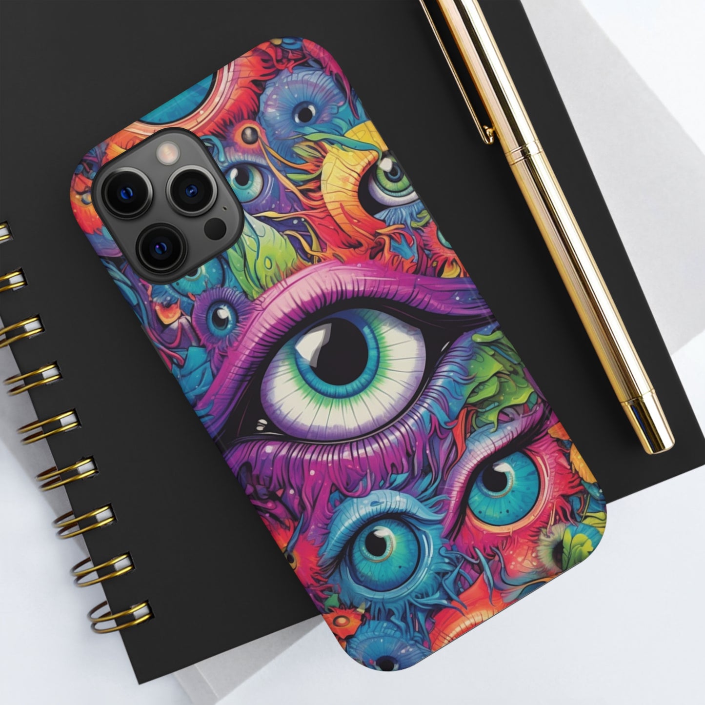 Psychedelic Eyeballs Phone Case for iPhone | Embrace a Trippy Visual Experience with Reliable Protection