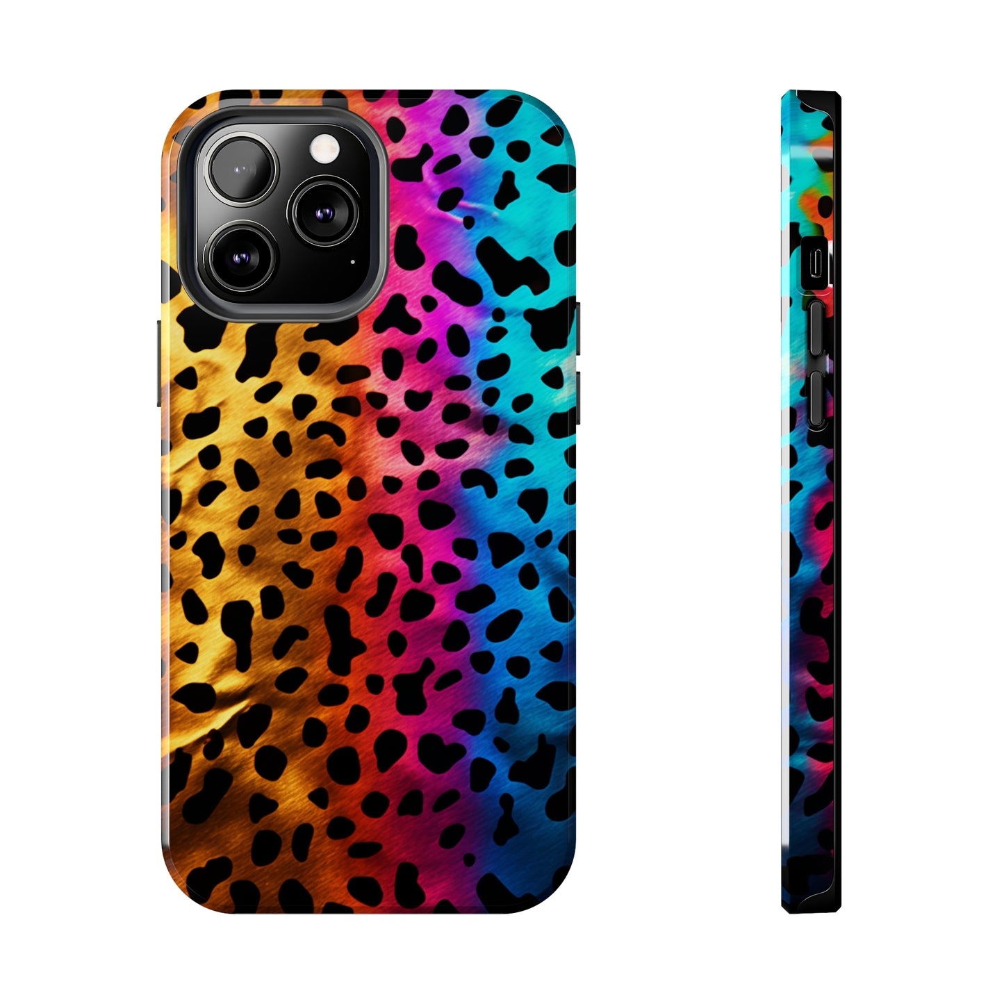 Kaleidoscopic Wild: Psychedelic Rainbow Leopard Print | Dazzling iPhone Case