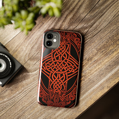 Eternal Weave iPhone Case, Red Celtic Tribal Knots | Timeless Symbolism iPhone Case for Models 11 through 14 Pro Max