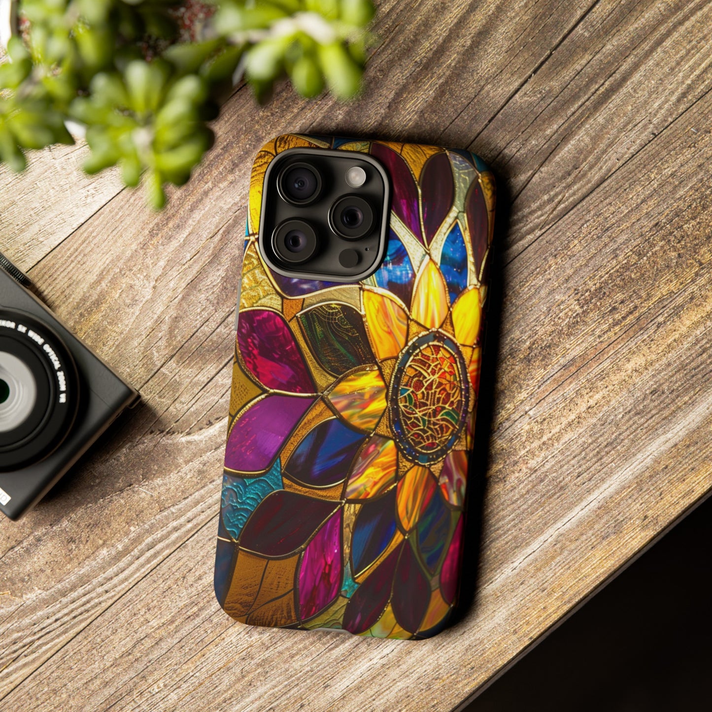 Cosmic Stained Glass Mandala Phone Case