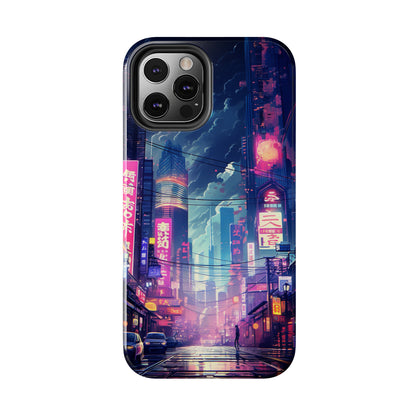 Synthwave Japanese Cyberpunk Night City iPhone Case