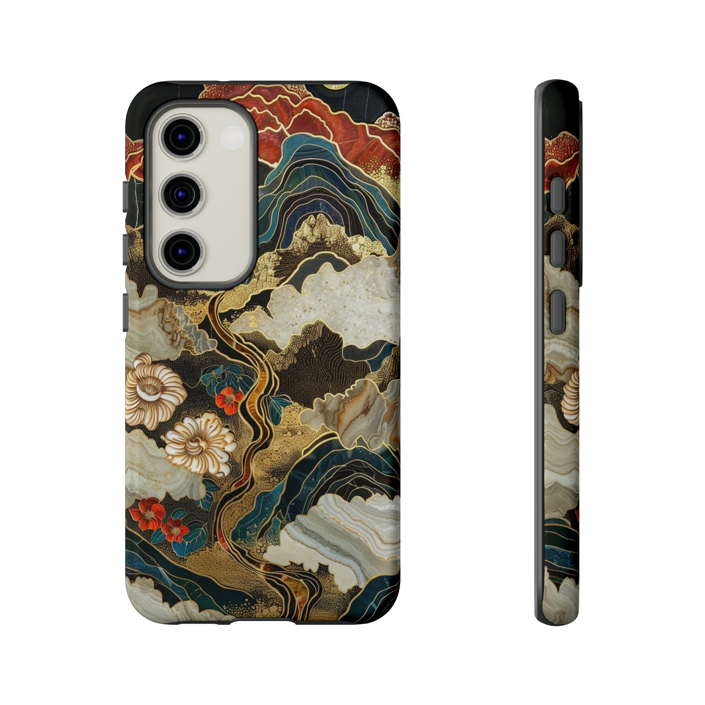 Chiyogami Stained Glass Floral Mountain Phone Case