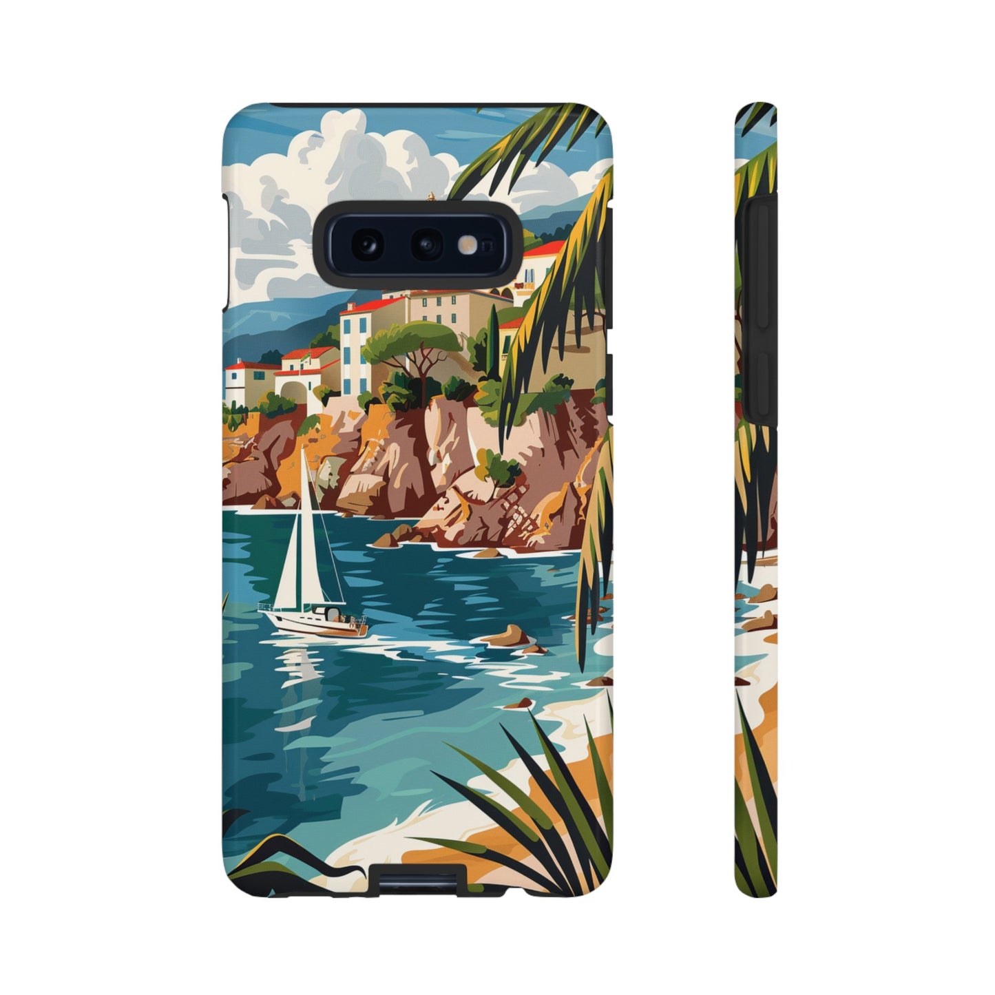 Midcentury French Riviera Sailboat Painting Phone Case