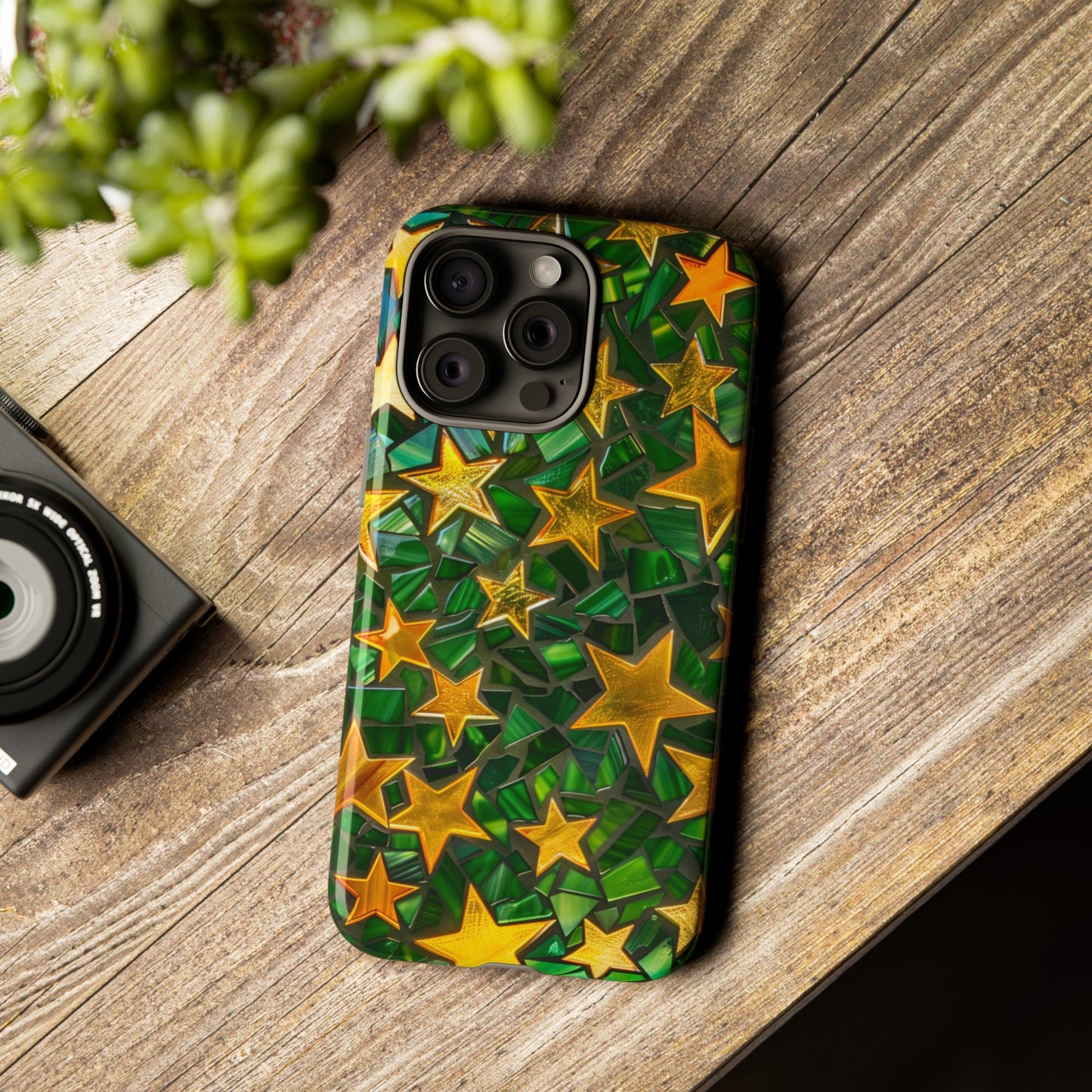 Green Celestial Stained Glass Mosaic Phone Case