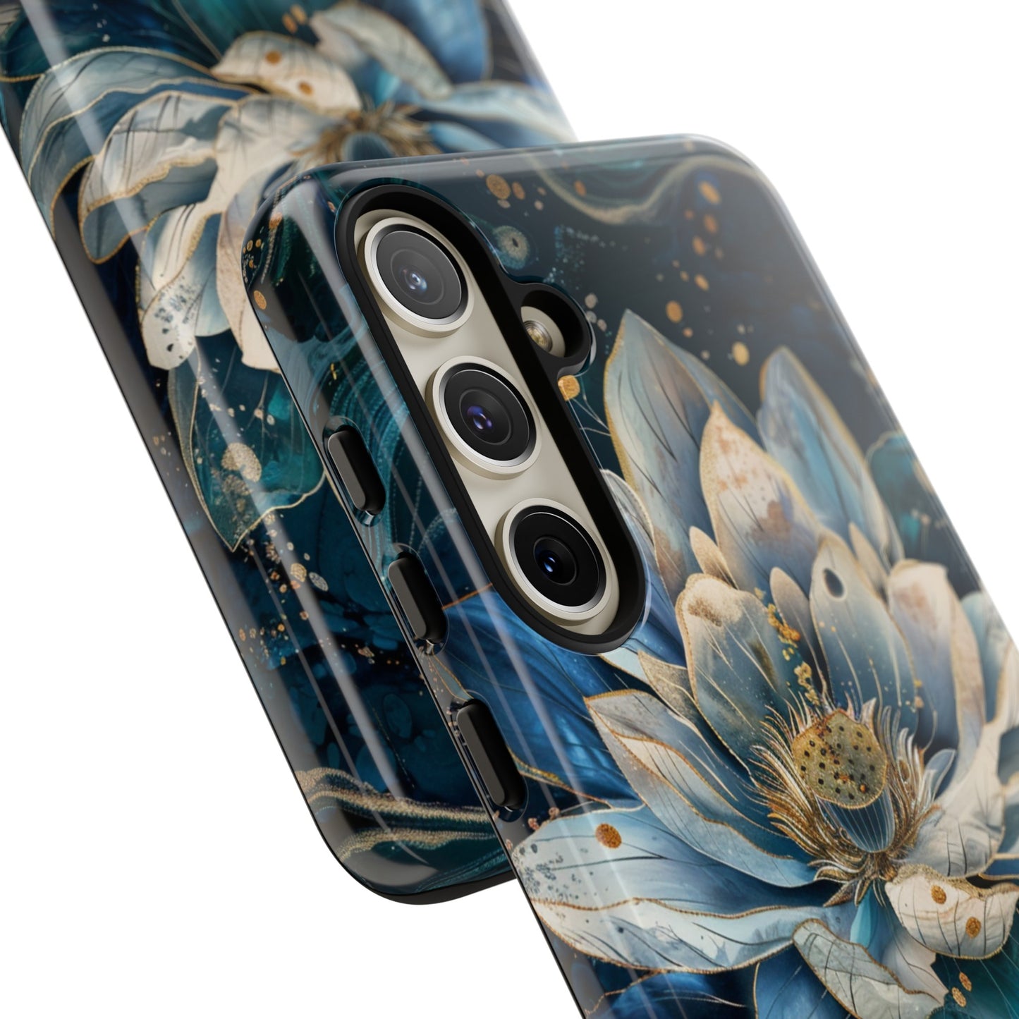 Zen Stained Glass Lotus Floral Design Phone Case