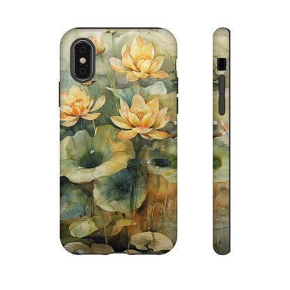 Zen Lotus Watercolor Painting iPhone 15 Case